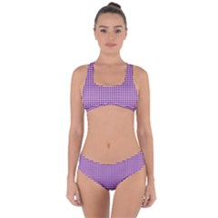 Purple Gingham Criss Cross Bikini Set by retrotoomoderndesigns