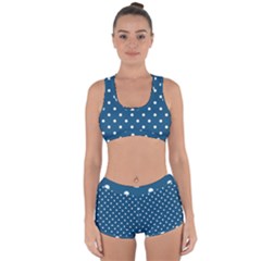 Turquoise Polka Dot Racerback Boyleg Bikini Set by retrotoomoderndesigns