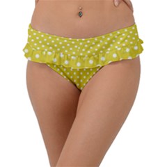 Yellow Polka Dot Frill Bikini Bottom by retrotoomoderndesigns