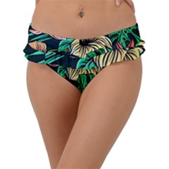 Hibiscus Dream Frill Bikini Bottom by retrotoomoderndesigns