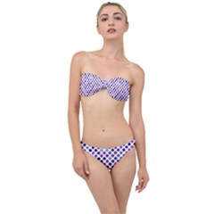 Shades Of Purple Polka Dots Classic Bandeau Bikini Set by retrotoomoderndesigns