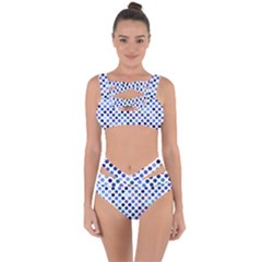 Shades Of Blue Polka Dots Bandaged Up Bikini Set  by retrotoomoderndesigns