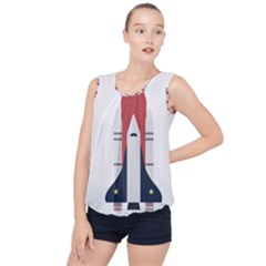 Planet Planets Rocket Shuttle Bubble Hem Chiffon Tank Top by Wegoenart