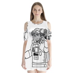 Astronaut Space Exploration Helmet Shoulder Cutout Velvet One Piece by Wegoenart