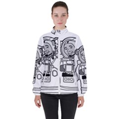 Astronaut Space Exploration Helmet High Neck Windbreaker (women) by Wegoenart