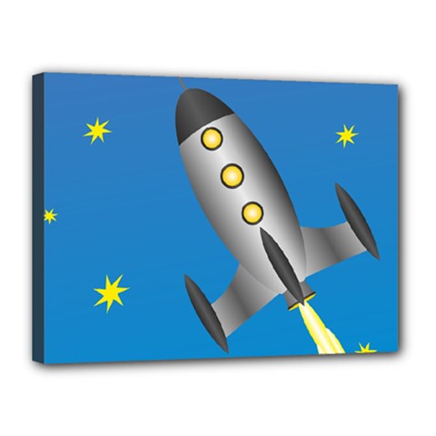Rocket Spaceship Space Travel Nasa Canvas 16  X 12  (stretched) by Wegoenart