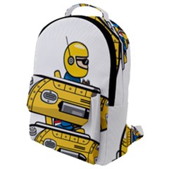 Cartoon Space Racer Galaxy Science Flap Pocket Backpack (small) by Wegoenart