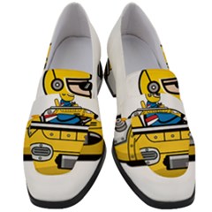 Cartoon Space Racer Galaxy Science Women s Chunky Heel Loafers by Wegoenart