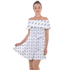 Leaves Plot Background Off Shoulder Velour Dress by Mariart