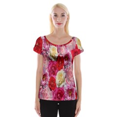 Bed Of Roses Cap Sleeve Top by retrotoomoderndesigns