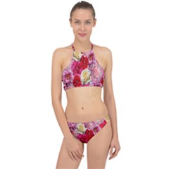 Bed Of Roses Racer Front Bikini Set by retrotoomoderndesigns
