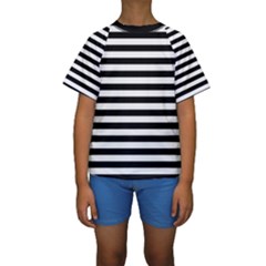 Black Stripes Kids  Short Sleeve Swimwear by snowwhitegirl