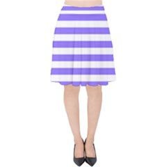 Lilac Purple Stripes Velvet High Waist Skirt by snowwhitegirl
