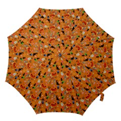 Halloween Treats Pattern Orange Hook Handle Umbrellas (medium) by snowwhitegirl