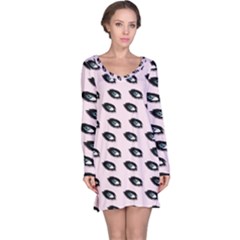 Eyes Pink Long Sleeve Nightdress by snowwhitegirl
