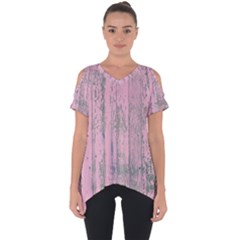 Old Pink Wood Wall Cut Out Side Drop Tee by snowwhitegirl
