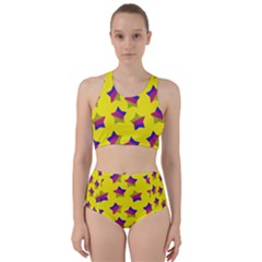 Ombre Glitter  Star Pattern Racer Back Bikini Set by snowwhitegirl