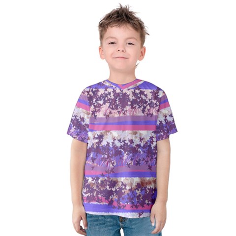 Abstract Pastel Pink Blue Kids  Cotton Tee by snowwhitegirl