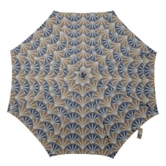 Vintage Scallop Beige Blue Pattern Hook Handle Umbrellas (medium) by snowwhitegirl
