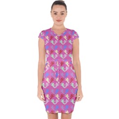 Colorful Cherubs Pink Capsleeve Drawstring Dress  by snowwhitegirl