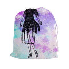 Vintage Girl Abstract Watercolor Drawstring Pouch (xxl) by snowwhitegirl