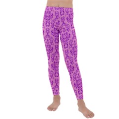 Victorian Paisley Pink Kids  Lightweight Velour Leggings by snowwhitegirl