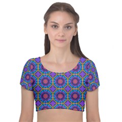 Ml 113 Velvet Short Sleeve Crop Top  by ArtworkByPatrick