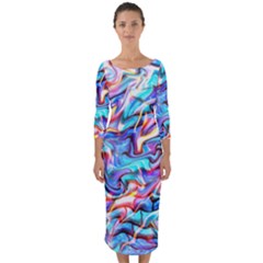 Ml 114 Quarter Sleeve Midi Bodycon Dress by ArtworkByPatrick