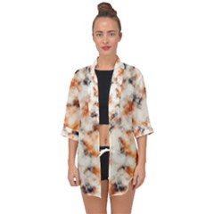 Multicolored Blur Abstract Texture Open Front Chiffon Kimono by dflcprintsclothing