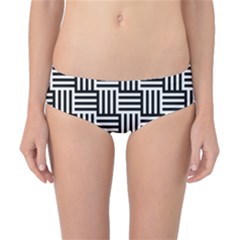 Black And White Basket Weave Classic Bikini Bottoms by retrotoomoderndesigns