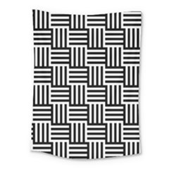 Black And White Basket Weave Medium Tapestry by retrotoomoderndesigns