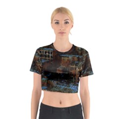 Building Ruins Old Industry Cotton Crop Top by Pakrebo