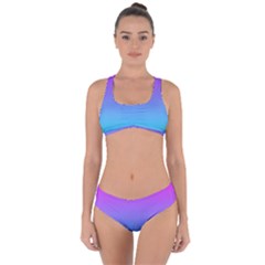 Fuschia Turquoise Dream Criss Cross Bikini Set by retrotoomoderndesigns