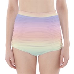 Balmy Pastel Seashore High-waisted Bikini Bottoms by retrotoomoderndesigns