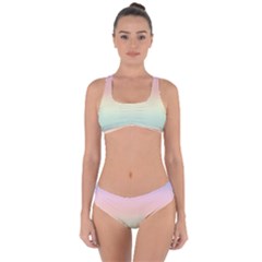 Balmy Pastel Seashore Criss Cross Bikini Set by retrotoomoderndesigns