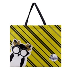 Hufflepuff-stripes-swatch-01 Zipper Large Tote Bag by TransfiguringAdoptionStore