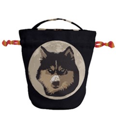 Husky Moon Drawstring Bucket Bag by snowwhitegirl