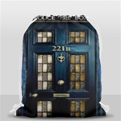 Tardis Sherlock Holmes 221b Drawstring Bag (small) by Sudhe