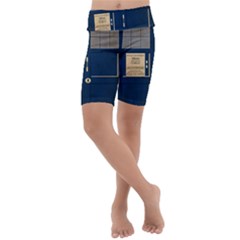 Tardis Poster Kids  Lightweight Velour Cropped Yoga Leggings by Sudhe