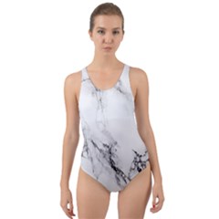 Marble Pattern Cut-out Back One Piece Swimsuit by Sudhe