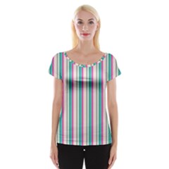 Candy Stripes 1 Cap Sleeve Top by retrotoomoderndesigns