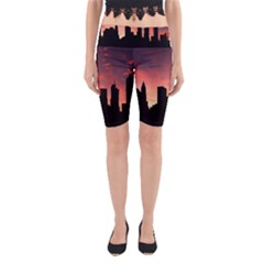 Skyline Panoramic City Architecture Yoga Cropped Leggings by Sudhe