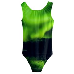Aurora Borealis Northern Lights Sky Kids  Cut-out Back One Piece Swimsuit by Sudhe