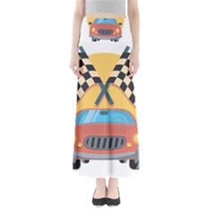 Automobile Car Checkered Drive Full Length Maxi Skirt by Sudhe