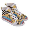 Automobile Car Checkered Drive Women s Hi-Top Skate Sneakers View3