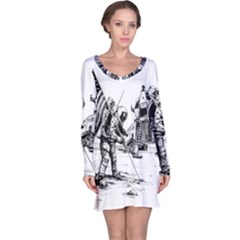 Apollo Moon Landing Nasa Usa Long Sleeve Nightdress by Sudhe