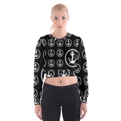 Anchor Pattern Cropped Sweatshirt by Sudhe