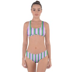 Candy Stripes 2 Criss Cross Bikini Set by retrotoomoderndesigns