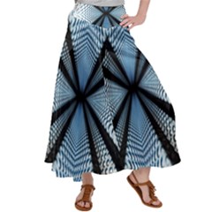 6th Dimension Metal Abstract Obtained Through Mirroring Satin Palazzo Pants by Sudhe