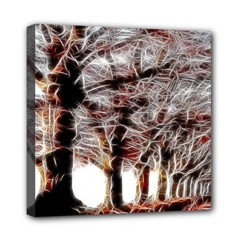 Autumn Fractal Forest Background Mini Canvas 8  X 8  (stretched) by Sudhe